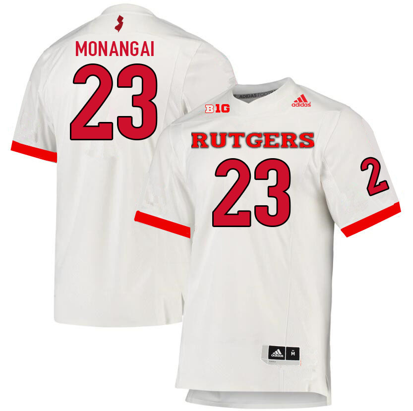 Men #23 Kyle Monangai Rutgers Scarlet Knights College Football Jerseys Sale-White - Click Image to Close